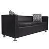vidaXL Sofa Set Armchair 2-Seater 3-Seater Black Faux Leather