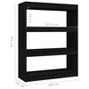 vidaXL Book Cabinet Black Solid Pine Wood Medium Book Cabinet