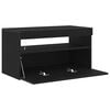vidaXL TV Cabinet Black Oak 29.53 x 13.78 x 15.75 in Engineered Wood
