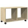 vidaXL Rolling cabinet Sonoma oak Engineered wood 28.3 x 13.0 x 16.7 in