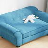vidaXL Dog Sofa Turquoise Plush, Foam, Wood Small Removable Covers