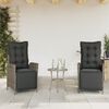 vidaXL Reclining Garden Chair Set of 2 Grey PE rattan Standard