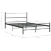 vidaXL Bed Frame Gray Metal Full Durable Bed Frame Rectangular
