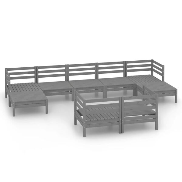 vidaXL Garden Lounge Set Grey Solid pinewood Standard Modular