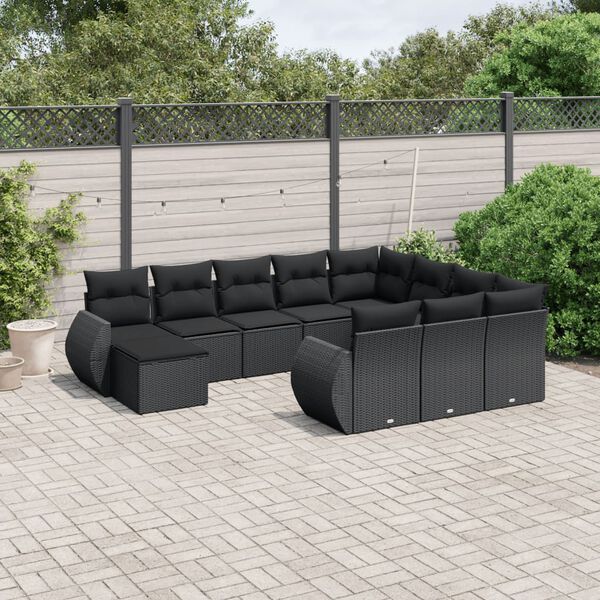 vidaXL Garden Sofa Set Black
