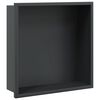 vidaXL Shower Niche Matt Black 12.6x12.6x3.5" Stainless Steel