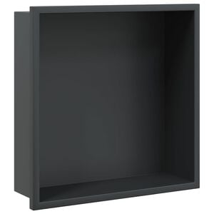 vidaXL Shower Niche Matt Black 12.6x12.6x3.5" Stainless Steel