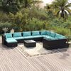 vidaXL Garden Lounge Set Black