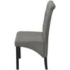 vidaXL Dining Chair Set of 2 Light Grey Polyester, Rubber wood Standard