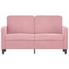 vidaXL 2-seater Sofa Pink Velvet (100% polyester), Metal, Textilene