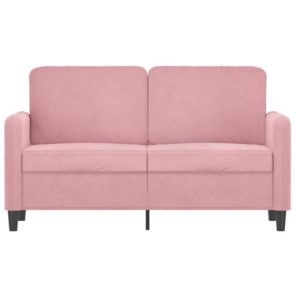 vidaXL 2-seater Sofa Pink Velvet (100% polyester), Metal, Textilene