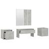 vidaXL Hallway Furniture Set Concrete grey Engineered wood, acrylic