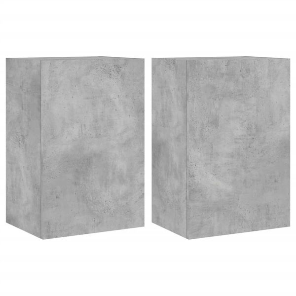 vidaXL TV Wall Cabinet Set of 2 Concrete grey Engineered wood Standard