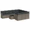 vidaXL Garden Sofa Set Grey PE rattan, powder-coated steel, tempered glass