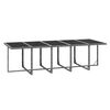 vidaXL Garden Dining Set Gray PE Rattan Large Expandable