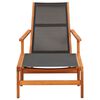 vidaXL Garden Chair Black Solid eucalyptus wood Regular size