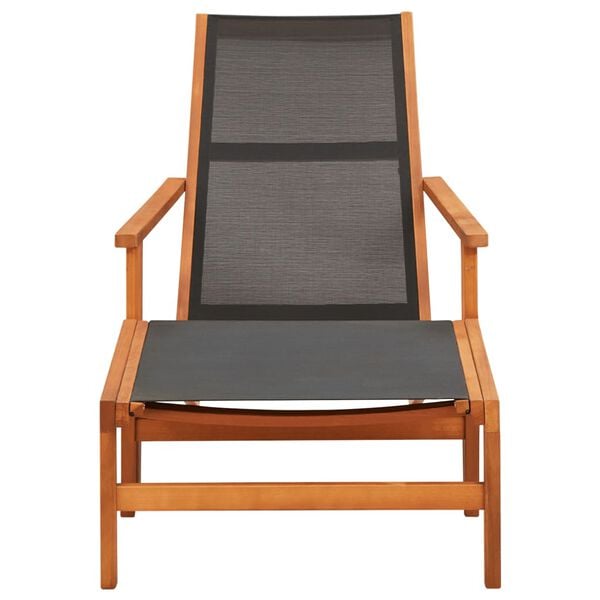vidaXL Garden Chair Black Solid eucalyptus wood Regular size