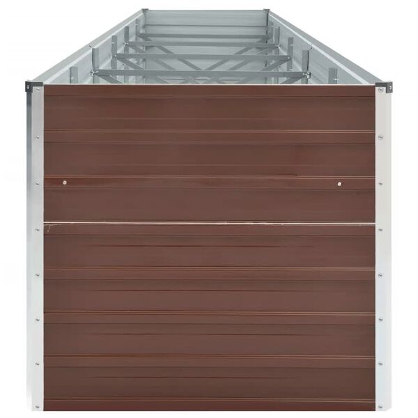 vidaXL Raised Bed Brown Galvanized Steel 189 x 31.5 x 30.3 in Durable