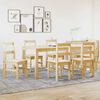 vidaXL Dining Set Honey wax finish Solid Pine Wood Large Simple