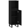 vidaXL Bathroom Cabinet Black Engineered Wood Tall Bathroom Cabinet