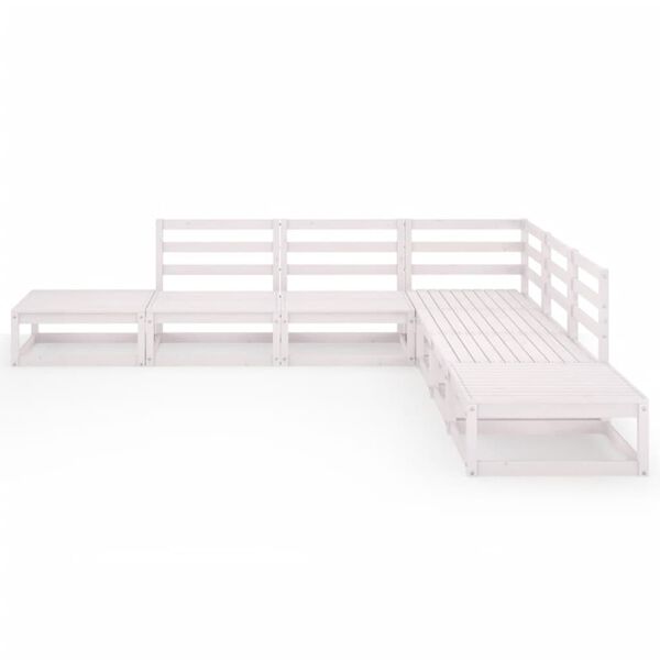 vidaXL Garden Lounge Set White Solid pinewood Large Modular