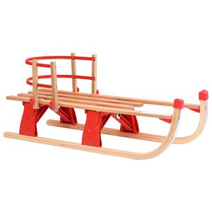 vidaXL Folding Snow Sledge with Backrest 46.9" Wood