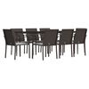 vidaXL Garden Dining Set Brown, Black, Cream White