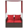 vidaXL Patio Double Sun Lounger Brown, Red