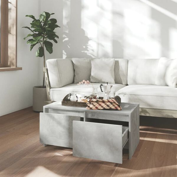 vidaXL Coffee Table Concrete grey Engineered wood 35.4 x 19.7 x 16.3 in