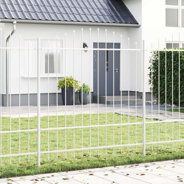 vidaXL Garden Fence 2 pcs White 66.93 x 84.65 in Powder-Coated Steel