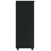 vidaXL Rolling Cabinet Black Solid Pine Wood, Engineered Wood, Plastic
