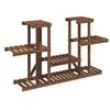 vidaXL Flower Stand Carbonised brown Carbonised solid fir wood Medium
