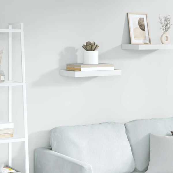 vidaXL Wall Shelf Oak and White Honeycomb MDF and Metal 19.7x9.1 in