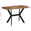 vidaXL Dining Table Natural Wood Brown Solid Mango Wood and Iron