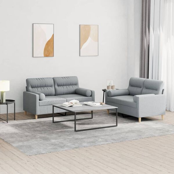 vidaXL Sofa Set Light grey
