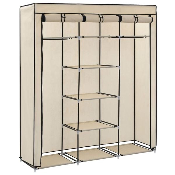 vidaXL Wardrobe Cream Non-woven fabric Collapsible Wardrobe