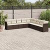 vidaXL Garden Sofa Set Brown and Cream White