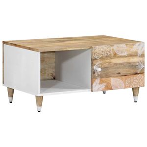 vidaXL Coffee Table Mango natural with white paint