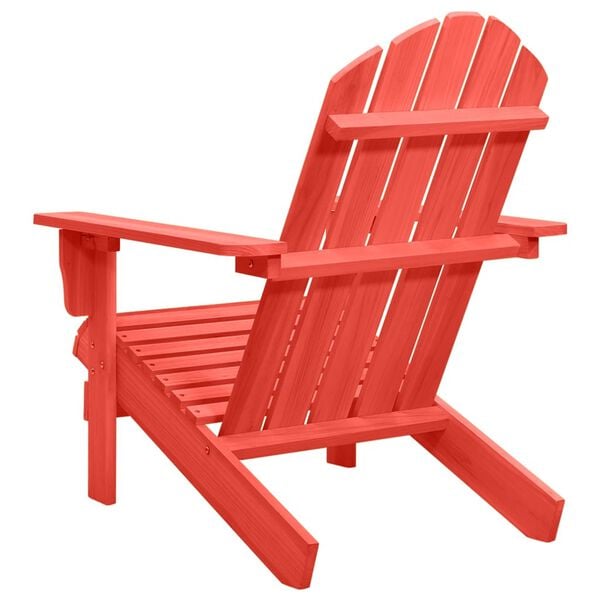 vidaXL Garden Chair Red Solid fir wood Medium Ergonomic