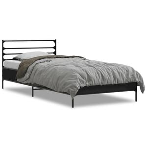 vidaXL Bed Frame Black Engineered Wood Small Single Durable Bed Frame