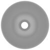 vidaXL Bathroom Sink Ceramic Light Grey Round