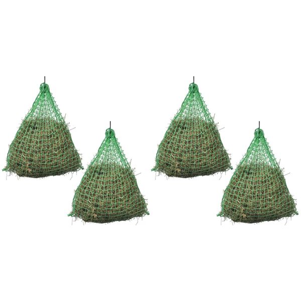 vidaXL Hay Net Set of 4 Green 100% Polypropylene 29.5x19.7 in Hay Net