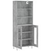 vidaXL Highboard Concrete grey Engineered wood, metal