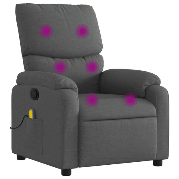vidaXL Massage Recliner Chair Dark Gray