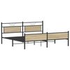 vidaXL Bed Frame Sonoma oak Steel, engineered wood Full Bed Frame