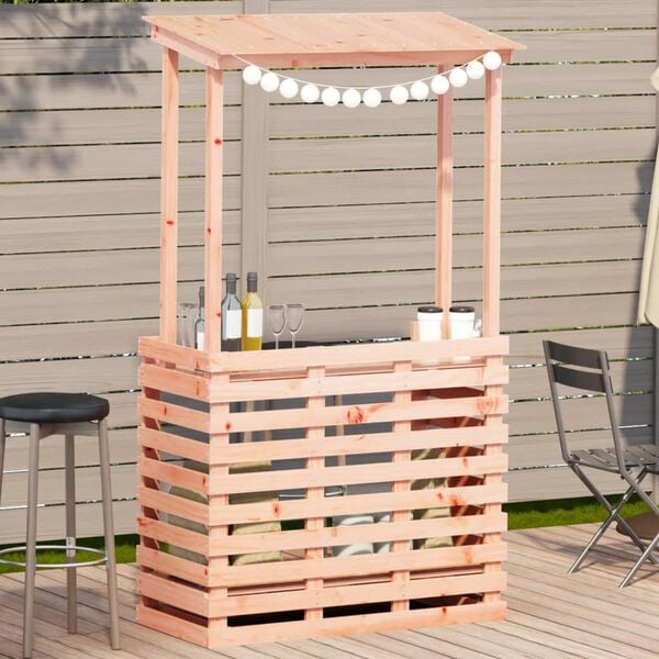 vidaXL Outdoor Bar Table Natural Wood Solid Douglas Wood Large