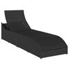 vidaXL Folding Sun Lounger Black and cream white