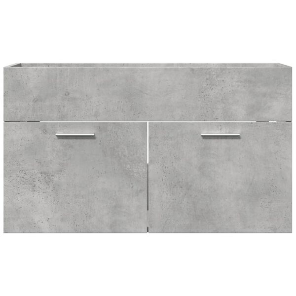 vidaXL Sink Cabinet Concrete grey Engineered wood 31.5 x 15.2 x 18.1 in