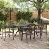 vidaXL Garden Dining Set Bronze Cast aluminum Standard Sits Plenty