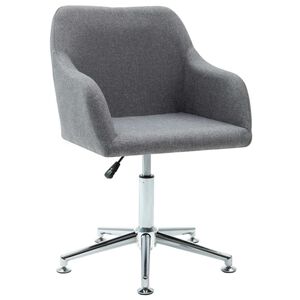 vidaXL Office Chair Light Gray Polyester Height-Adjustable Office Chair